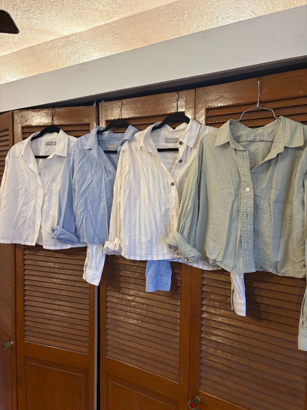 Lot of FOUR Longsleeve Cropped Everlane Lightweight Button downs Size M
